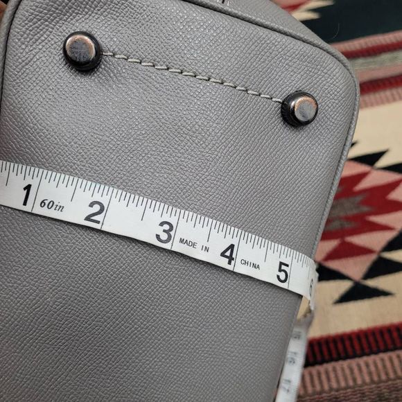 Coach 24218 Bailey Carryall Gray Crossgrain Leather Tote Shoulder Bag Purse - Picture 10 of 11